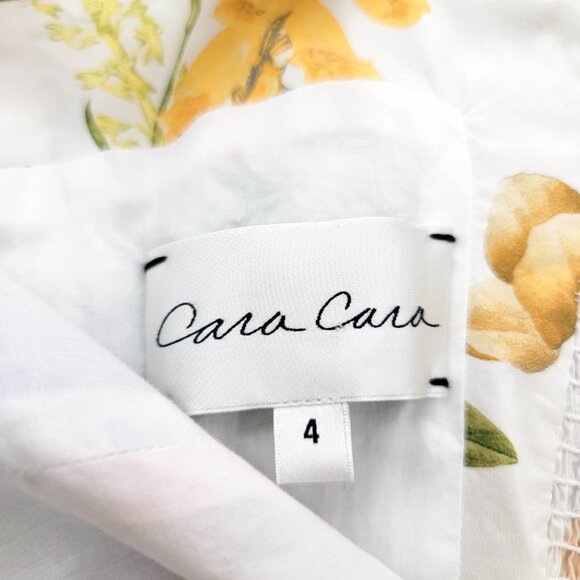 Cara Cara Sasha Floral Apron Flare Dress In Hudson Ivory 4 - Picture 12 of 12